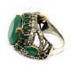 Best Simplicity !! Green Onyx, White CZ 925 Sterling Silver Ring With Brass