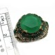 Best Simplicity !! Green Onyx, White CZ 925 Sterling Silver Ring With Brass