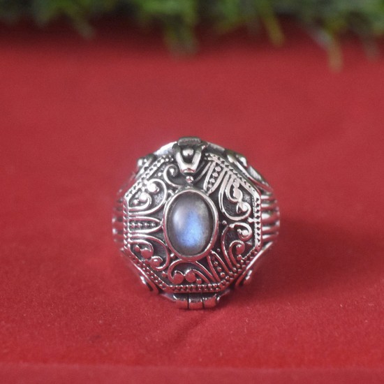 Labradorite Gemstone 925 Sterling Silver Ring!!