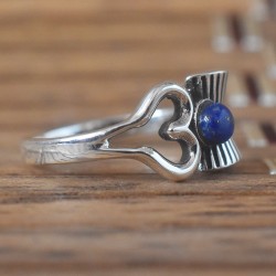 Lapis Lazuli !! Aum 925 Sterling Silver Ring!!