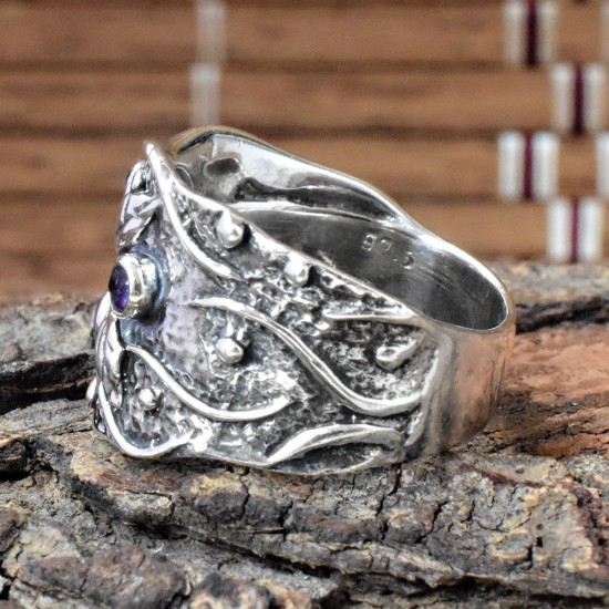 Amethyst Purple Stone 925 Sterling Silver Ring
