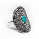Magnificent Turquoise Cabochon 925 Sterling Silver Ring