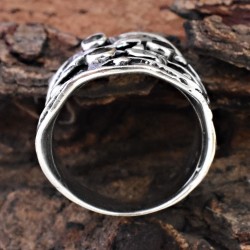 Beautiful !! Peridot, Amethyst, Citrine Stone 925 Sterling Silver Ring