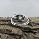 Natural White Rainbow Moonstone Cabochon 925 Sterling Silver Silver Ring