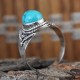 Ravishing Turquoise Cabochon 925 Sterling Silver Ring