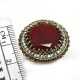 Wanted Design !! Red Onyx, White CZ Sterling Silver Ring With Brass