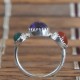 Red Blue Green Multi Stone Color Sterling  925 Silver Ring!!