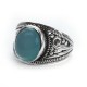 Remarkable Chalcedony Cabochon Stone 925 Sterling Silver Ring