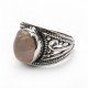 Remarkable Rose Quartz Cabochon 925 Sterling Silver Ring