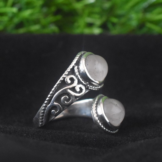 Rose Quartz Gemstone Silver 925 Ring