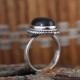 Stunning Black Onyx Cabochon 925 Sterling Silver Ring
