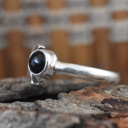Stunning Black Onyx Free Size 925 Sterling Silver Ring