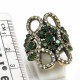 Extravagant !! Turkish Jewelry Green Onyx, White CZ Silver Jewelry Gemstone Ring