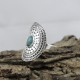 Typical Green Turquoise Cabochon 925 Sterling Silver Ring