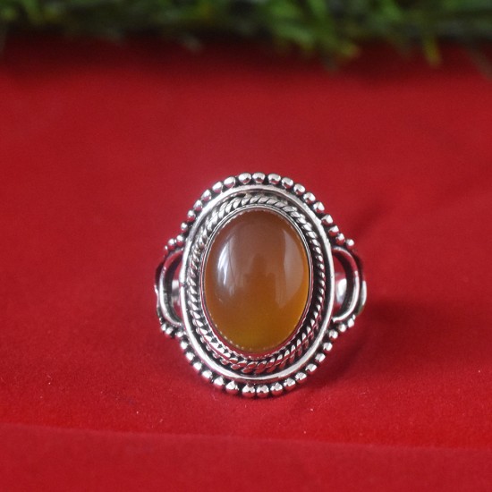 Yellow Onyx 925 Sterling Silver Ring