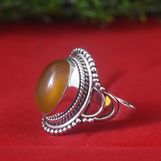 Yellow Onyx 925 Sterling Silver Ring