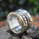 Beautiful Hammered Designed Plain Silver Spinner Band
