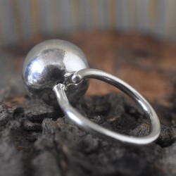 New Ball Design Plain Silver Statement Ring