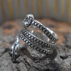 New Snake Design Plain Silver Ring