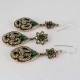 Self Control !! Green Onyx, White CZ 925 Sterling Silver Jewelry Set With Brass