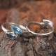 Beautiful Blue C.Z 925 Sterling Silver Toe Ring 