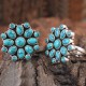 Awesome Royal Look !! Green Turquoise flower shape 925 Sterling Silver Toe Rings 