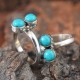 Green Turquoise 925 Sterling Silver Toe Ring 
