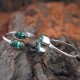 Beautiful  Green C.Z Stone 925 Sterling Silver Toe Ring 
