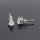 925 Sterling Silver Rainbow Moonstone Rhodium Plated Earring