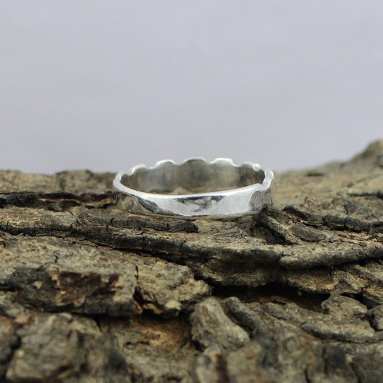 925 Sterling Plain Silver Handmade Band Ring Jewelry Gift For Her