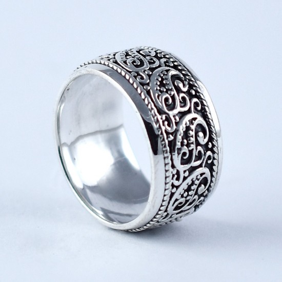 925 Sterling Plain Silver Band Ring Oxidized Silver Jewelry Manufacture Silver Jewelry Exporter