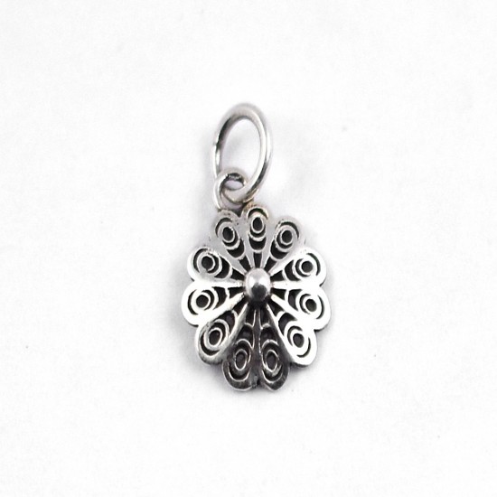 925 Sterling Plain Silver Flower Charming Pendant Manufacture Silver Jewelry