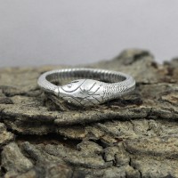 925 Sterling Plain Silver Snake Design Ring Jewelry