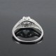 Admirable Round Shape 925 Sterling Silver Blue Topaz Rhodium Plated Ring