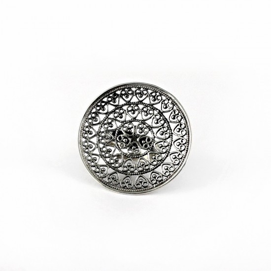 925 Sterling Silver Circle Shape Ring Handmade Oxidized Jewelry