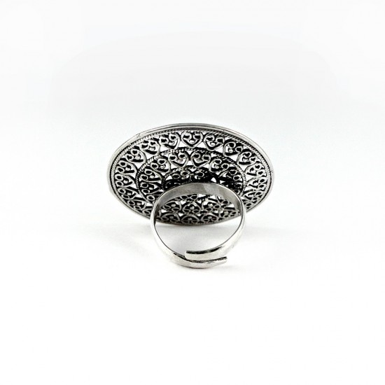 925 Sterling Silver Circle Shape Ring Handmade Oxidized Jewelry