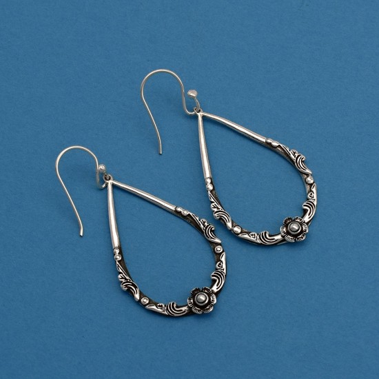 925 Sterling Solid Plain Silver Drop Dangle Earring Boho Jewelry