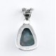 925 Sterling Silver Handmade Natural Larimar Pendant Triangle Shape Birthstone Jewellery Gift For Her