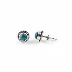 925 Sterling Silver Natural Turquoise Stud Earring Jewelry