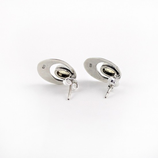 925 Sterling Silver Yellow Citrine Stud Earring Handmade Jewelry