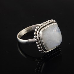 Beautiful Rainbow Moon Stone Indian Handmade Silver Ring 925 Silver Ring 