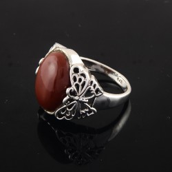 Red Onyx Gemstone 925 Sterling Silver Ring!! Indian Handmade Silver Ring