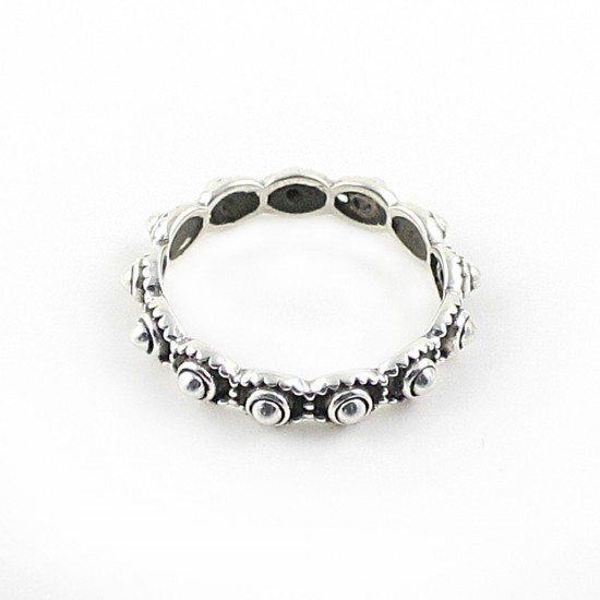 Handmade Oxidized 925 Sterling Plain Silver Band Ring Women Jewelry Gift For Her