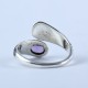 Adjustable Fine Amethyst Ring Handmade 925 Sterling Silver Boho Ring Birthstone Ring Oxidized Silver Jewellery