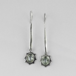 Exclusive Design Green Amethyst 925 Sterling Silver Earring