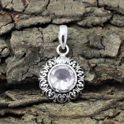 Alluring Rose Quartz 925 Sterling Silver Pendant Handmade Jewelry