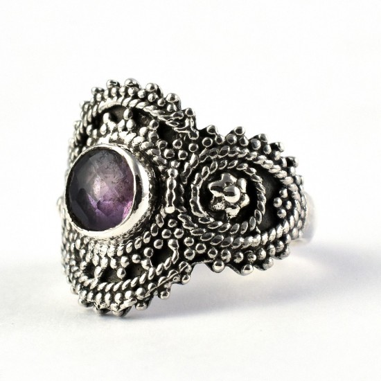 Amazing Purple Amethyst Ring Solid 925 Sterling Silver Oxidized Silver Ring Promises Ring Jewellery Gift For Her