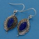 Amazing Silver And Gemstone Drop Earring Natural Lapis Lazuli 925 Sterling Silver Handmade Oxidized Jewellery