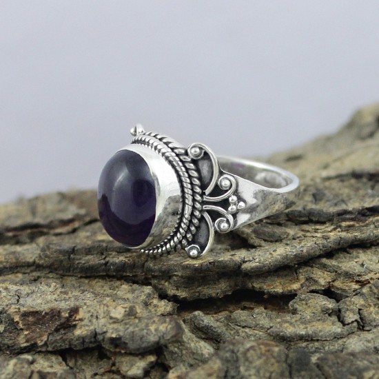 Gorgeous Natural Amethyst 925 Sterling Silver Ring
