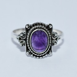 Amethyst Oval Shape 925 Sterling Silver Ring Artisan Designer Ring Birthstone Jewelry